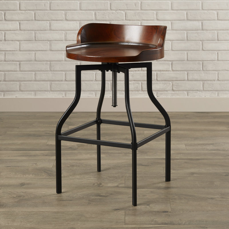 Trent Austin Design® Tabouret de bar pivotant à hauteur réglable en bois massif Essonnes et